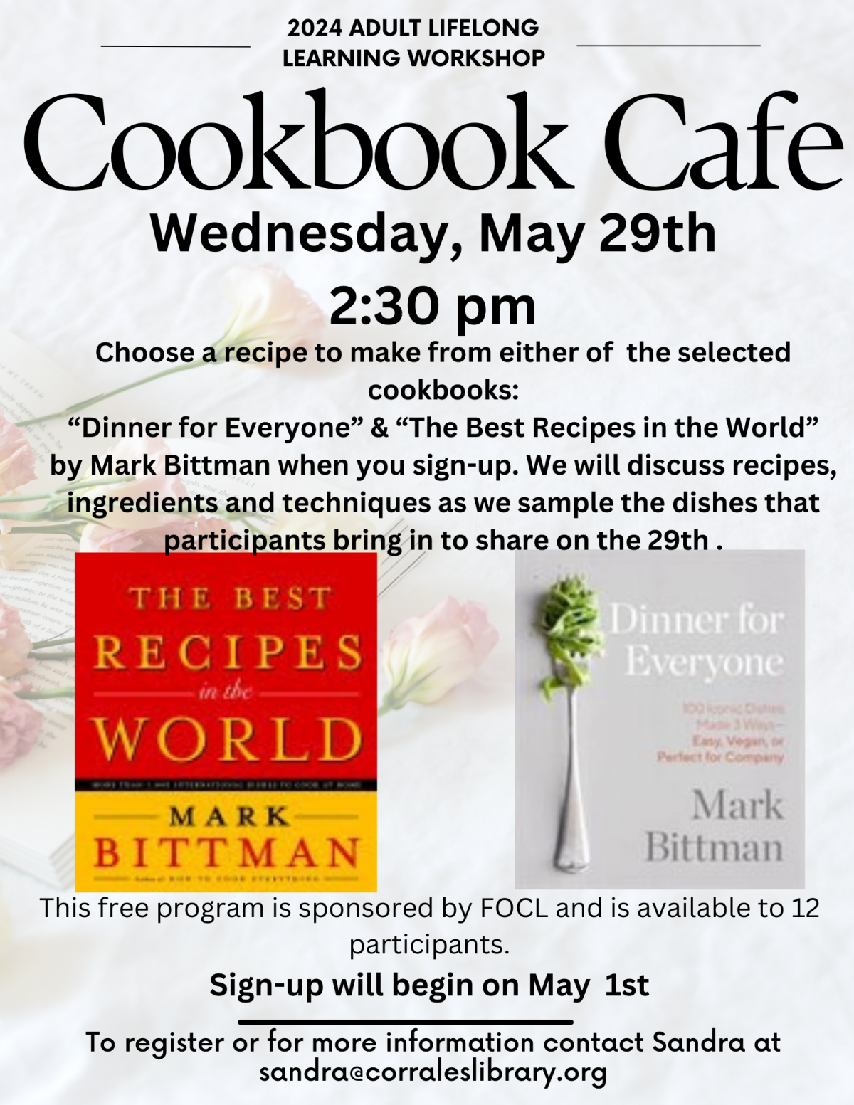 2024 Cookbook Cafe Flyer.